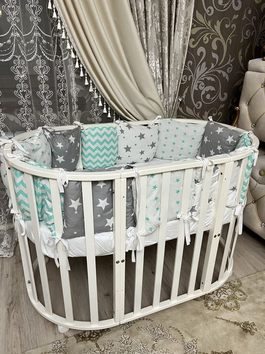 Трансформер манеж-кровать с бортиками и с матрасом