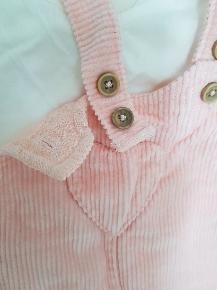 Официална рокля розов сукман с блуза за бебе 3-6 мес