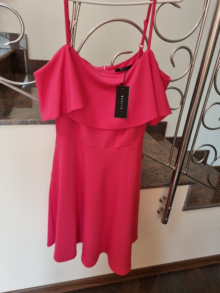 Rochie Mohito scurta roz fucsia noua M-L