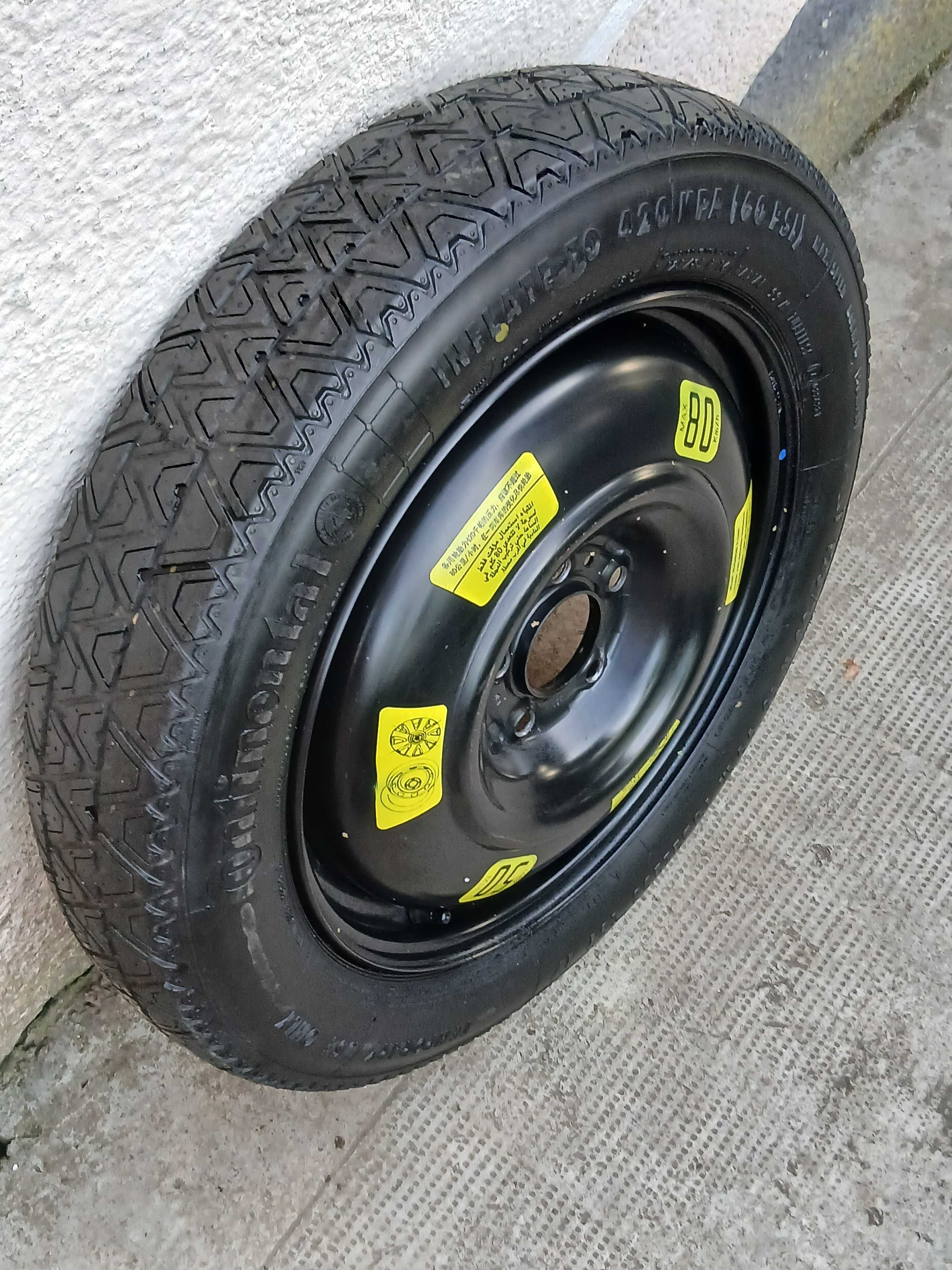 Roata rezerva slim T 125/85 R16 Peugeot, Citroen, Ford, Opel, Volvo