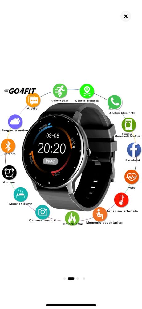 Ceas smartwatch si bratara fitness, GO4FIT