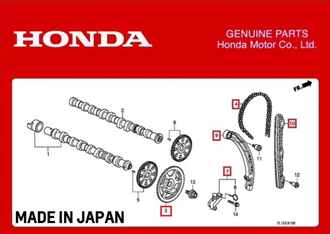 Оригинална Ангренажна Верига Комплект за Honda N22B - НАЛИЧНА