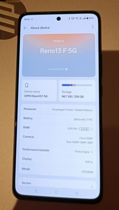Oppo Reno 13F 5G 256Gb 8Gb+8Gb Ram