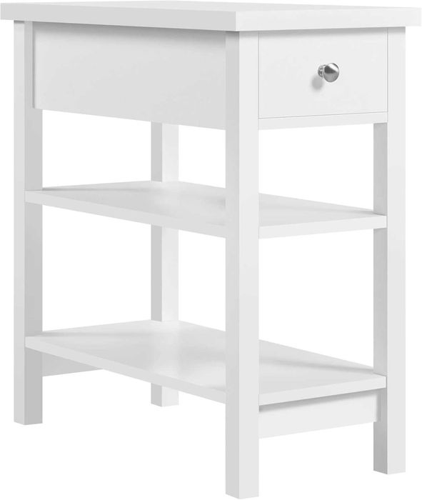 Noptieră albă sertar 2 compartimente dormitor living |S 592667 White