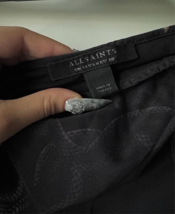 all saints midi asymetric skirt