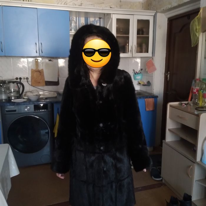 Норковая шуба чёрный бриллиант