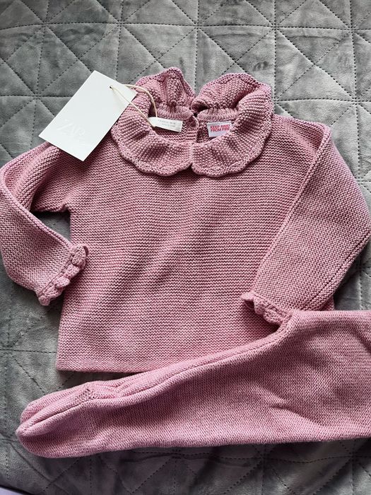 Zara Knit сет 3-6 месеца ,риза 1-3 месеца