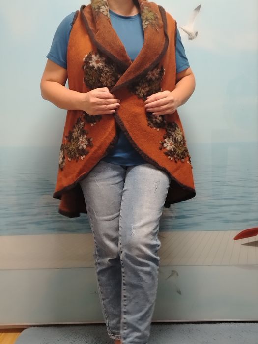 Poncho tricot floral