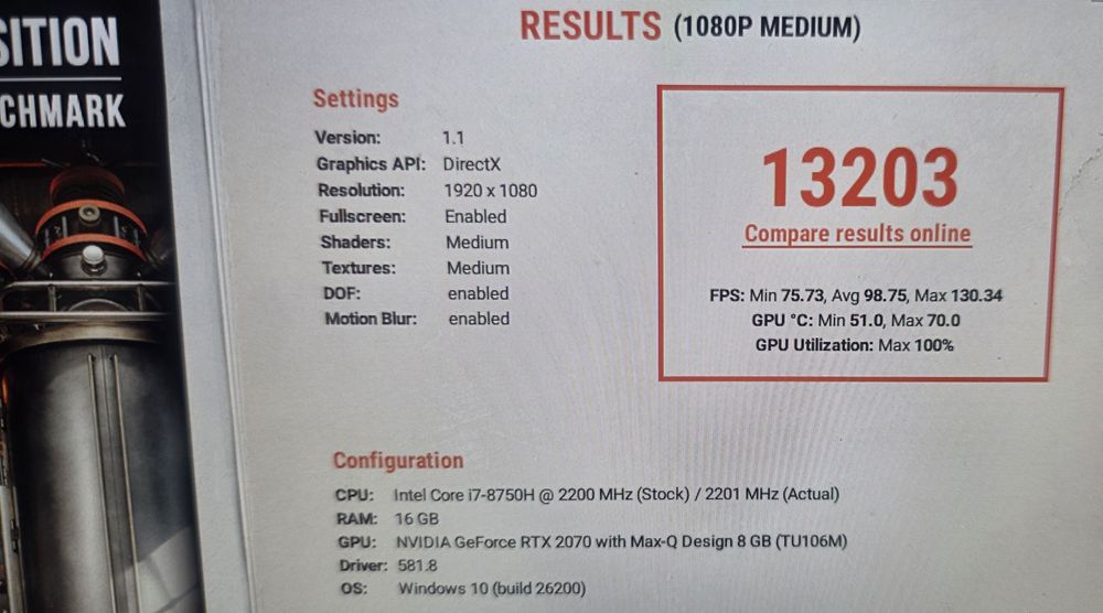 Laptop gaming Razer i7 16GB RAM RTX 2070 8GB NVMe 500GB