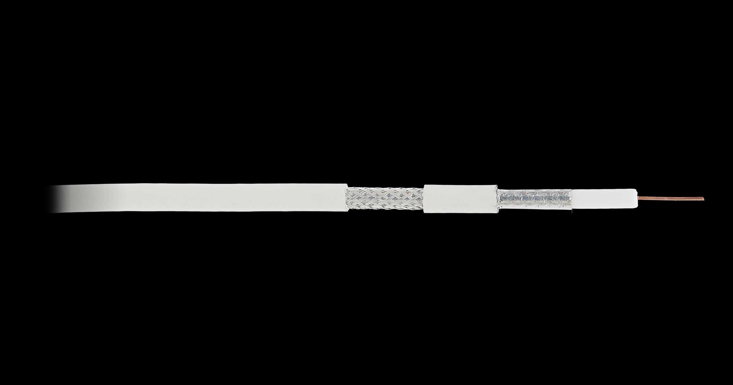 Кабель коаксиальный, RG-6 (75 Ом), одножильный, CCS, внутренний, PVC,