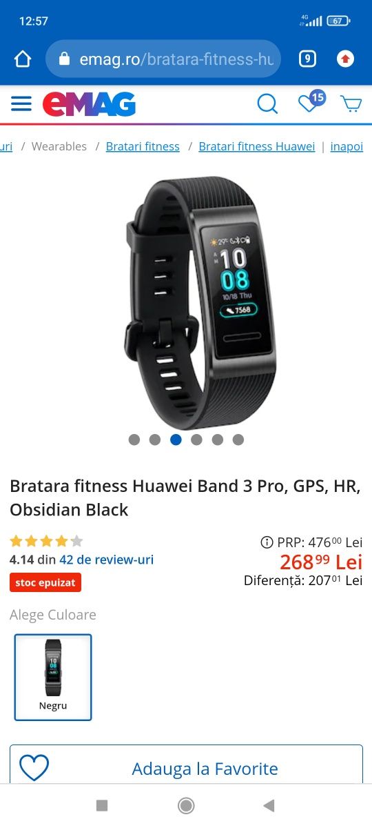 Brățară fitness Huawei Smart band 3 pro