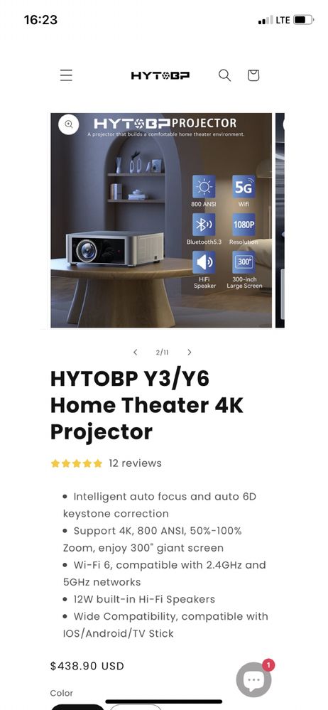 До 300’’ страхотен качествен прожектор за домашно кино HYTOBP Y6