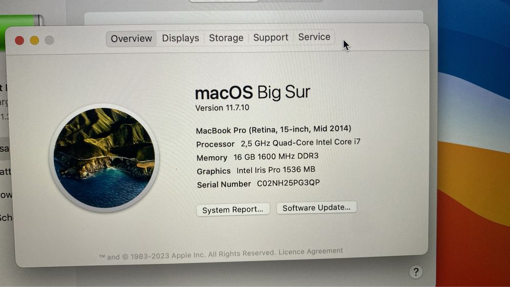 Macbook 15.4 A1398 1 TB