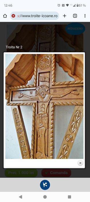 Troița sculptata manual in stil maramuresan
