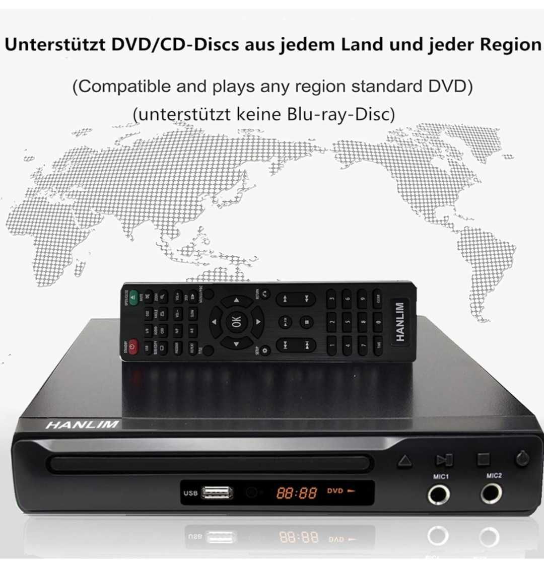 DVD/CD/VCD плейър, USB, 2 входа за микрофони караоке функция