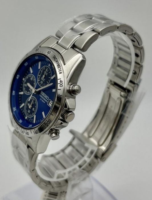 Ceas Seiko Chronograph SBTQ071 – cadran albastru, oțel inoxidabil, nou