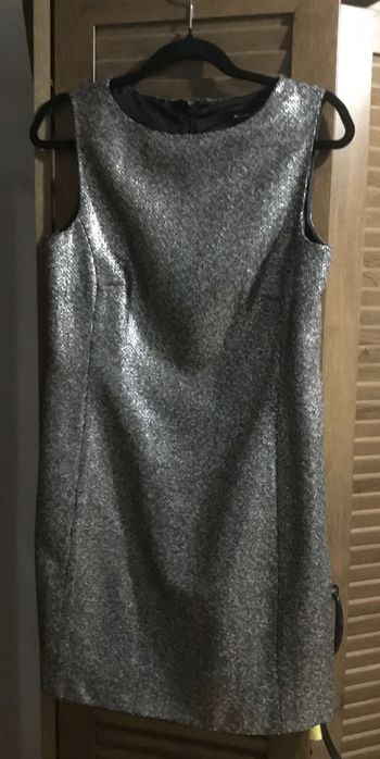 Rochie argintie, Hallhuber, marimea 38, midi