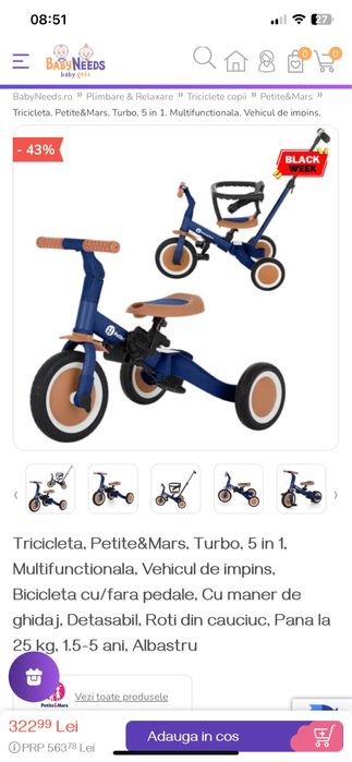 Bicicleta copii 5/1 stare noua