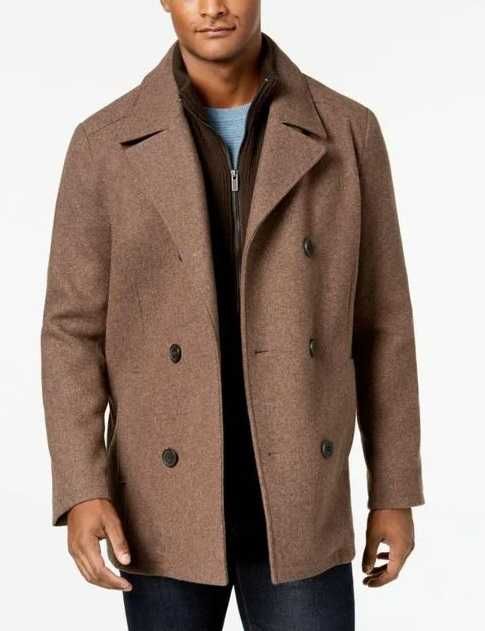 Palton slim la doua randuri Kenneth Cole 50 L lana moale de alpaca