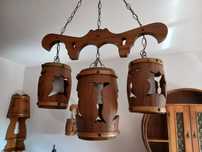 Lustra rustica din lemn