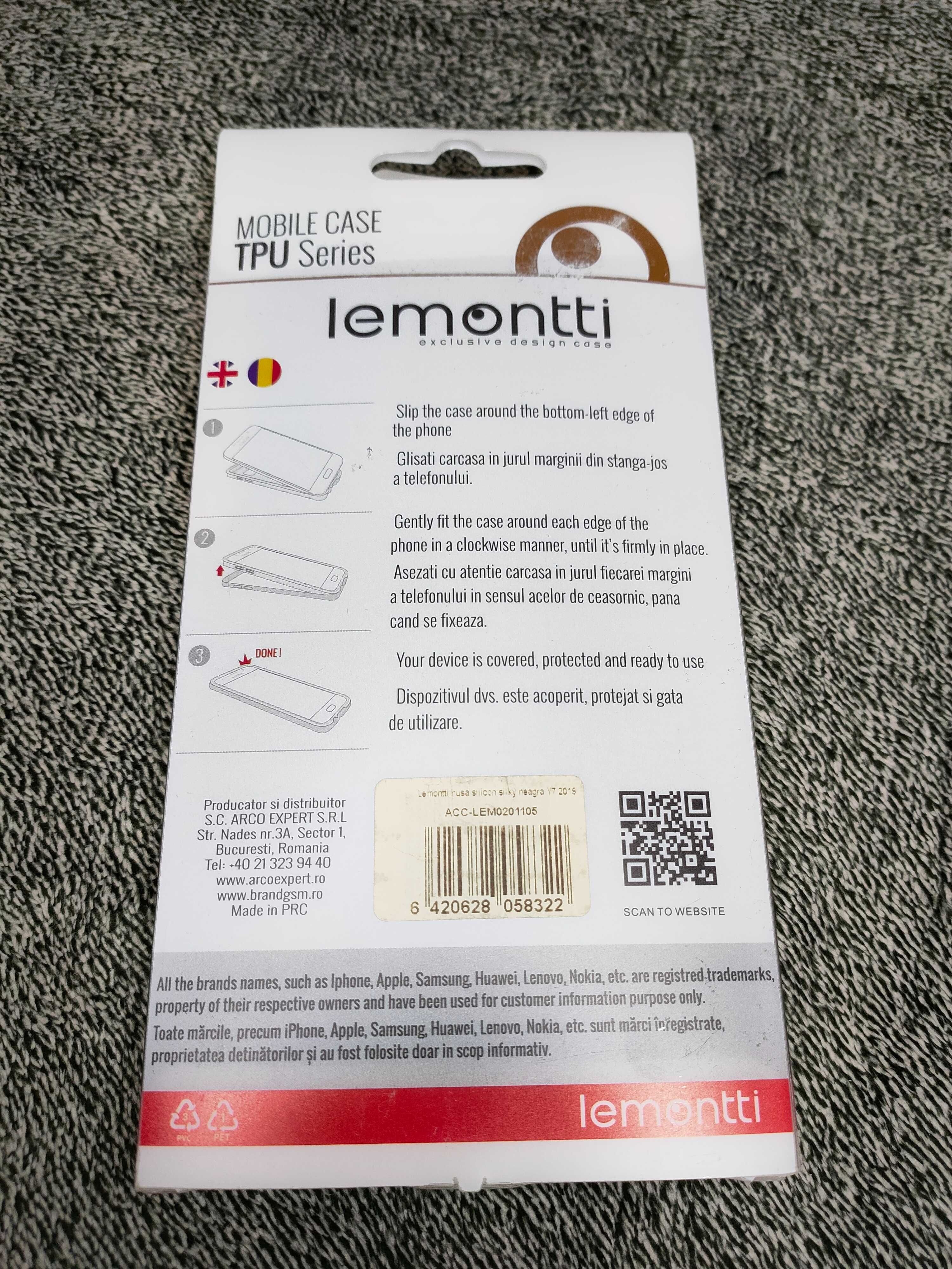 Lemontti Silky Silicon Husa pentru Huawei Y7 2019, Negru