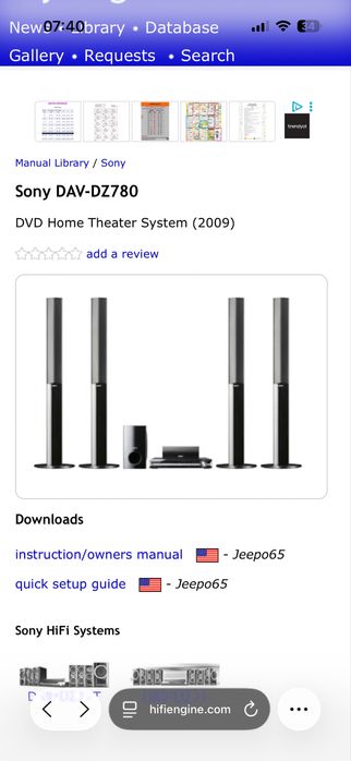 Sistem Complet Home Cinema Sony 5.1 DAV-DZ780 + Bluetooth Logitech