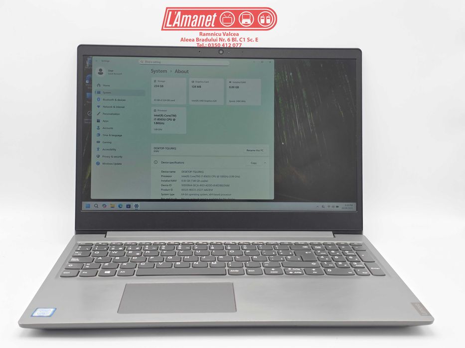 Lenovo Ideapad S145-15IWL FullHD i7-8565U 8GB 256GB SSD