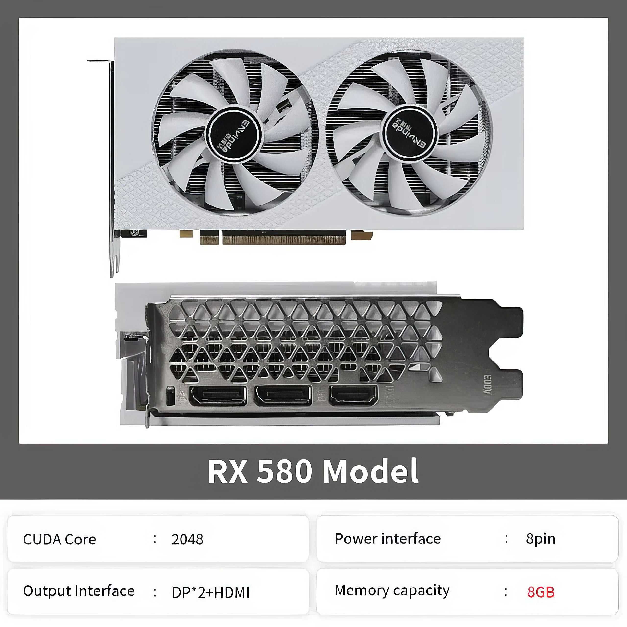 Видеокарта ENVINDA AMD RX 580 8G GDDR5