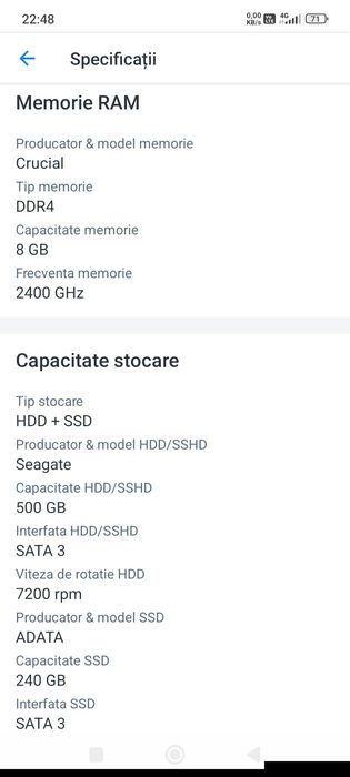 Calculator desktop sistem PC cu monitor și tastatura inclus