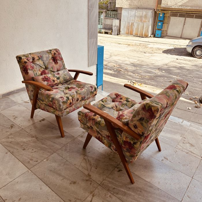 Ретро фотьойли / Mid-Century Modern комплект – отлично състояние