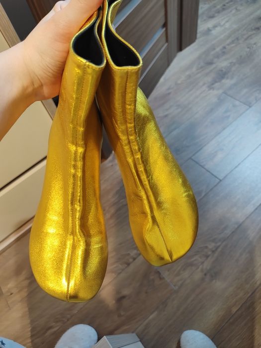 Botine metalice aurii- brand Proenza Schouler