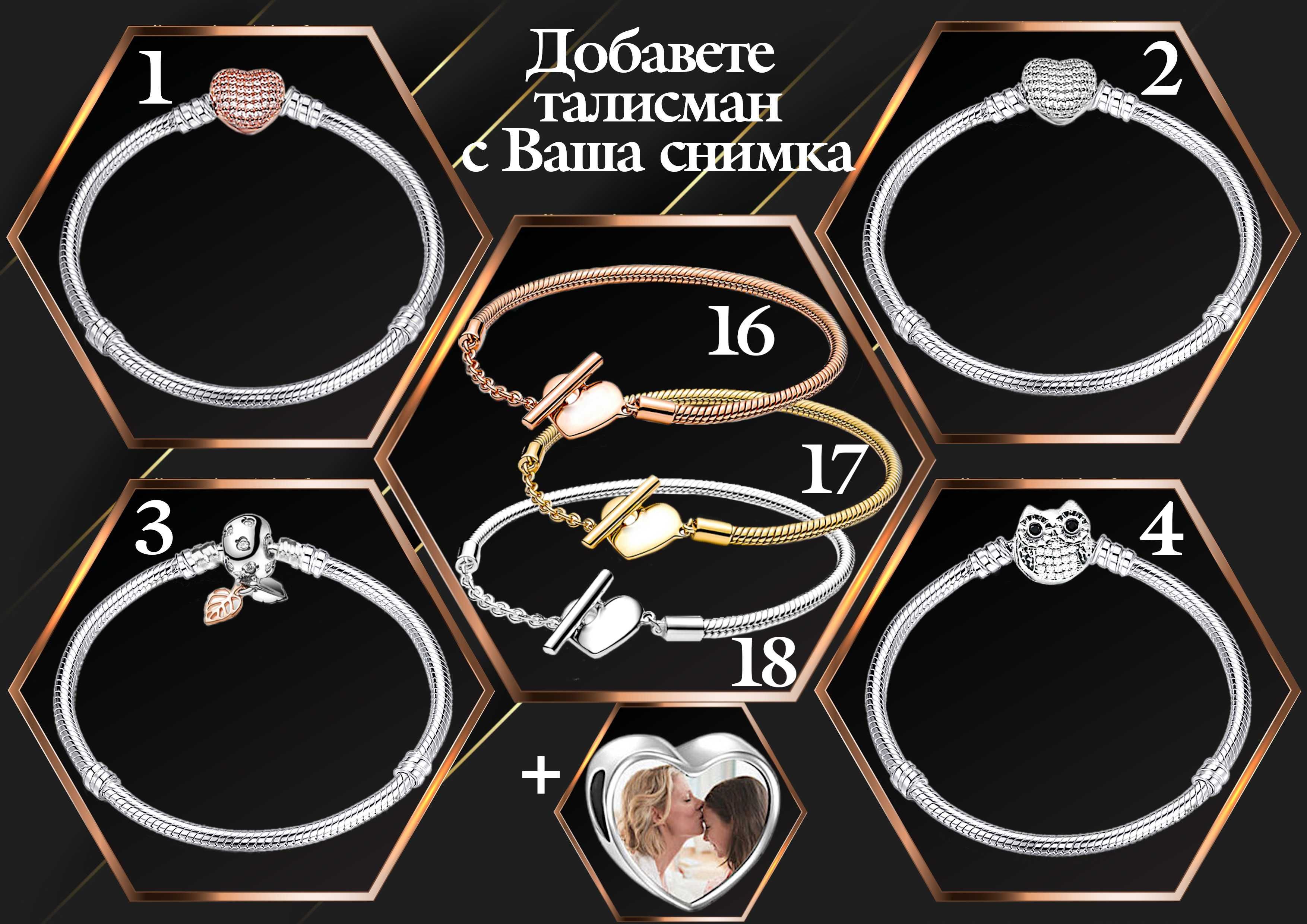 Гривни и ключодържатели тип ПАНДОРА с Ваша снимка,атрактивни талисмани