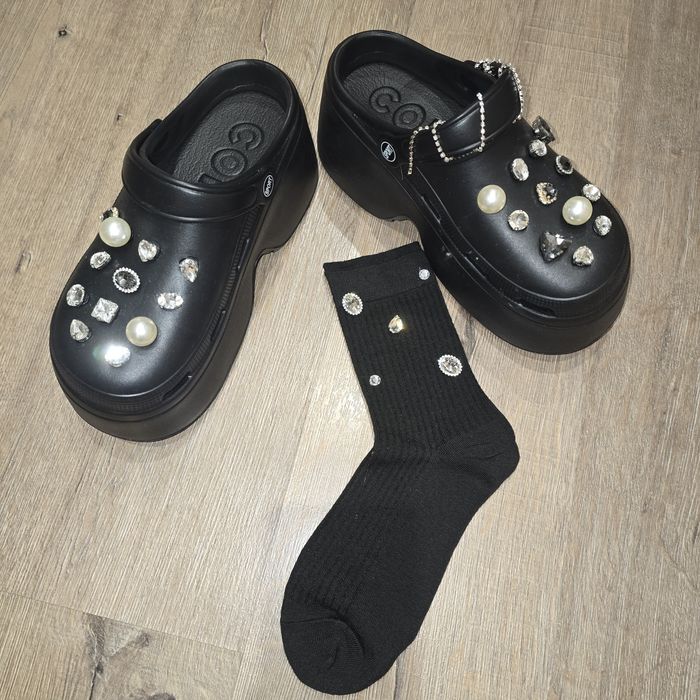 Чехли тип крокс с камъни