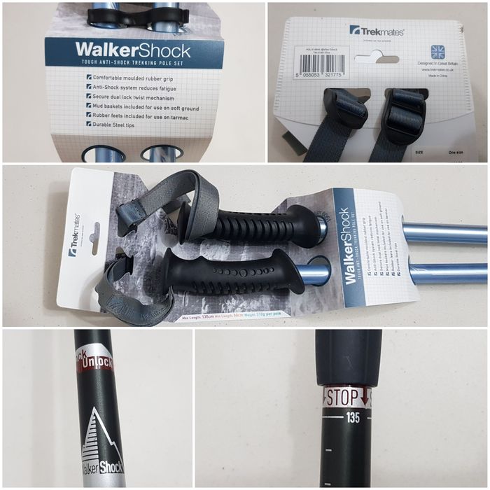 Bețe de trekking noi, telescopice TREKMATES Walker Shock, max 135 cm.