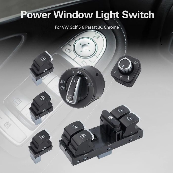 Set butoane geamuri electrice bloc lumini Volkswagen Passat B6