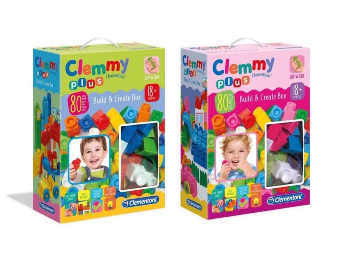 Jucarii bebe Set cuburi Clemmy Plus, verde/roz,80 piese pt bebe copii