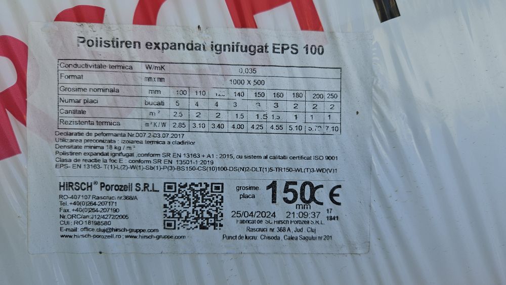 Vand polistiren expandat 15cm SPS100