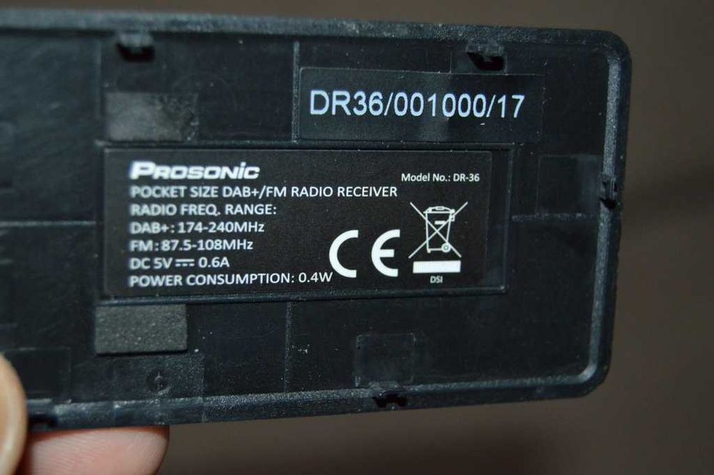 Radio digital de buzunar Prosonic DR-36 FM, AM, DAB+