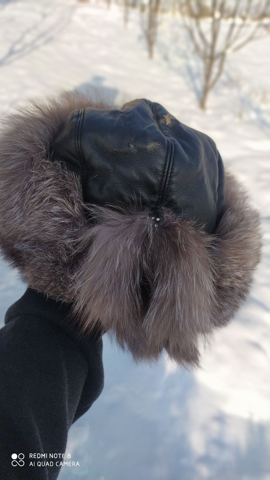 Шапка с натуральным мехом