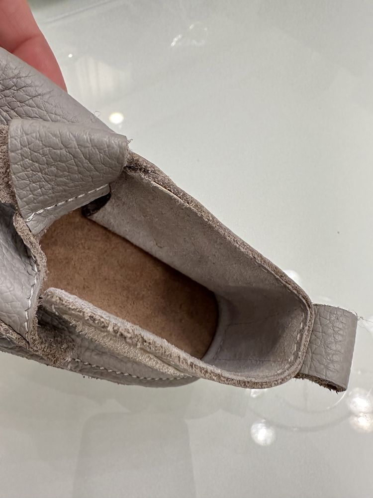 Papucei din piele, de interior, 15.5 cm