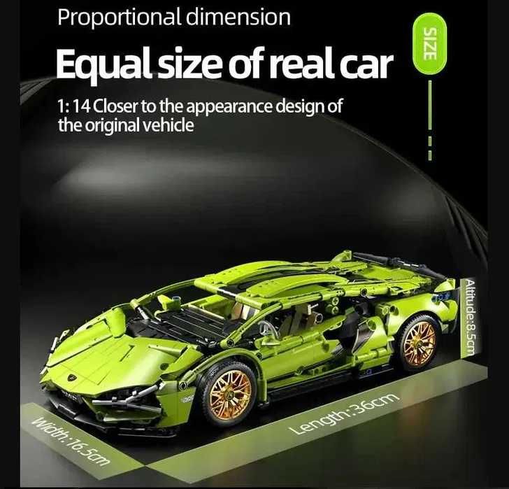NOU BOX Masina TIP lego Lamborghini Sian 1:14 1314PCS CUTIE (36cm)