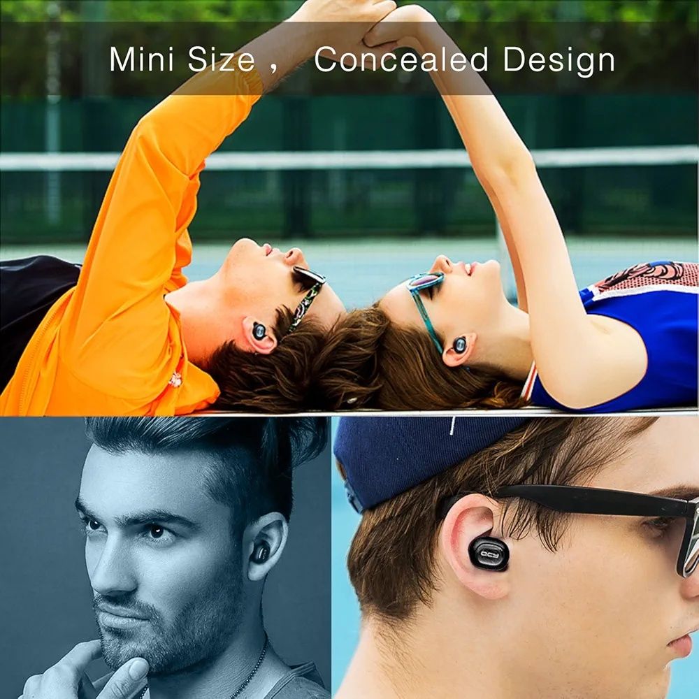 QCY Q26 Ultra Mini In-Ear  Wi-Fi Bluetooth 4.1 Headset, Built-In Mic