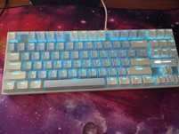 Tastatura Gaming MageGee Alb cu Iluminare Albastru Urgent