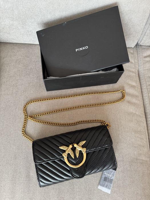 Чисто нова черна чанта Pinko Love One