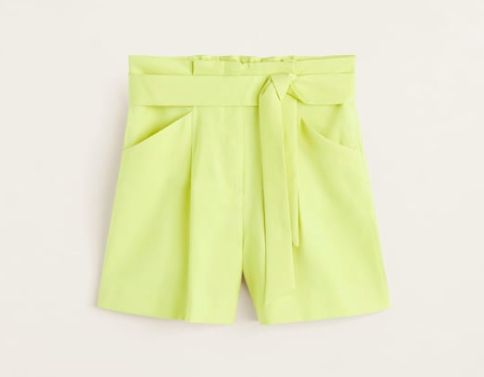 Pantaloni scurti MANGO galben verde neon - marimea 42 (L) - 99 RON