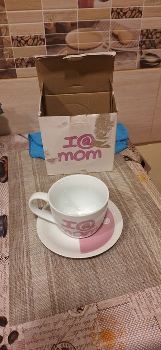 Set farfurie + ceașcă " i love mom"