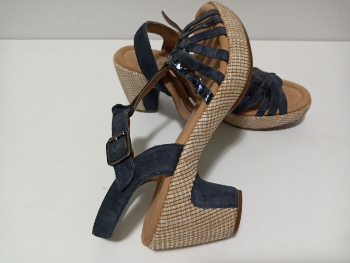 Sandale noi, piele, Gabor, 39,5-40 (UK 6 1/2)