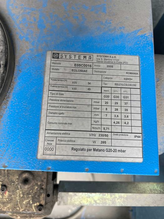 Aeroterma industriala gaz 140 kw