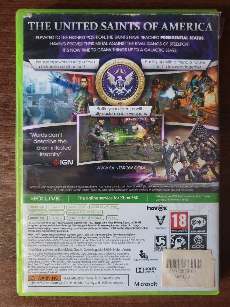 Saints Row 4 Xbox 360