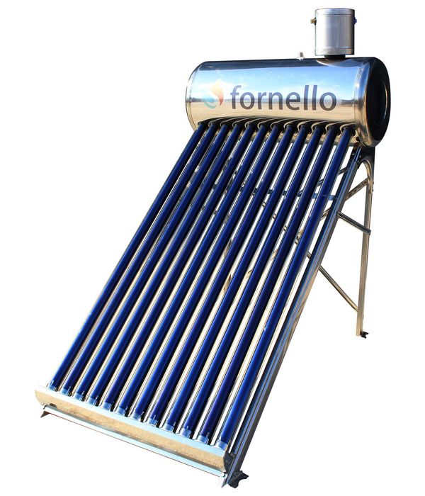 Set panou solar nepresurizat Fornello, rezervor inox 100 litri, 12 tub